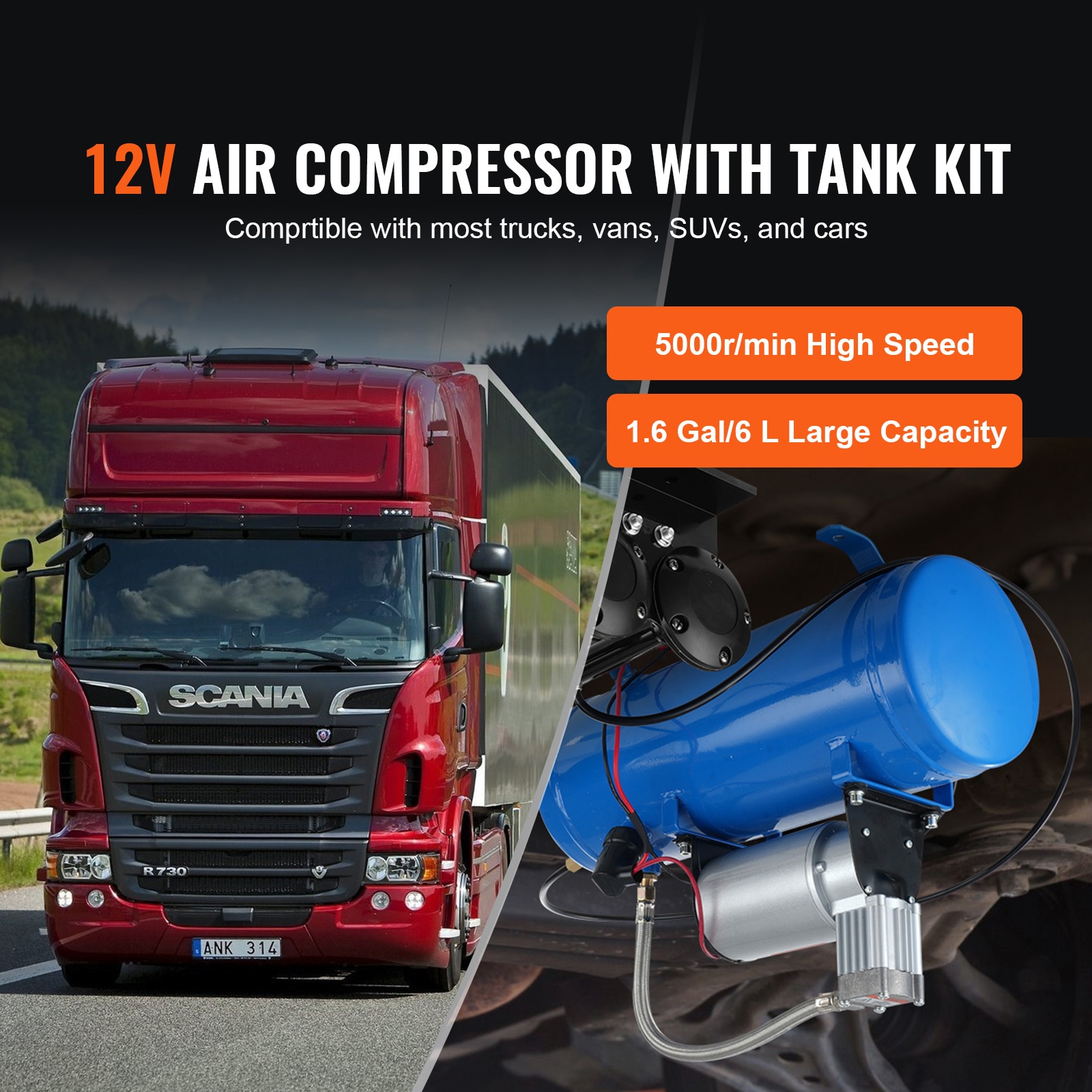 Air Compressor System With Tank For Train Horns And Car Tyres_voghion.com